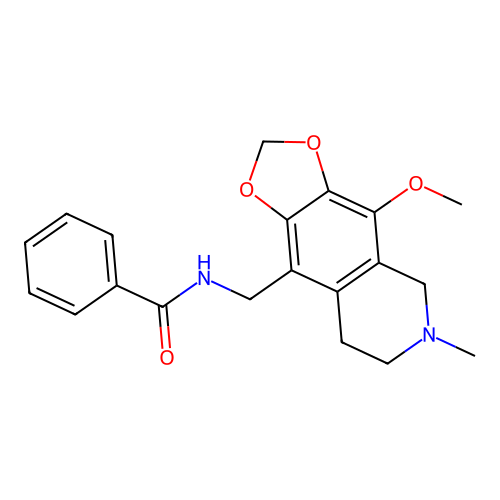 N-((4-methoxy-6-methyl-5,6,7,8-tetrahydro-[1,3]dioxolo[4,5-g]isoquinolin-9-yl)methyl)benzamide structure