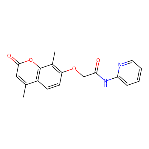 2-((4,8-dimethyl-2-oxo-2H-chromen-7-yl)oxy)-N-(pyridin-2-yl)acetamide structure