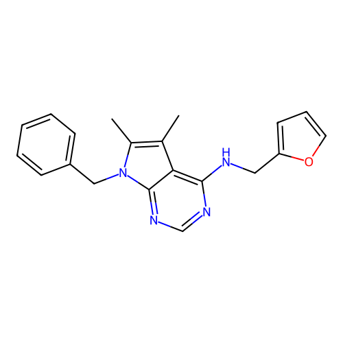 7-benzyl-N-(furan-2-ylmethyl)-5,6-dimethyl-7H-pyrrolo[2,3-d]pyrimidin-4-amine structure