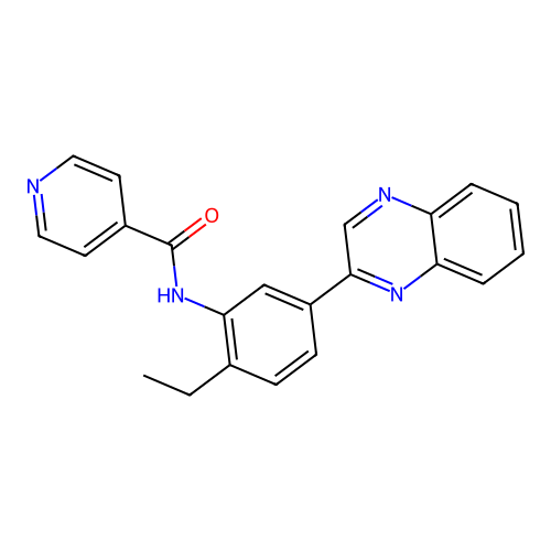 N-[2-ethyl-5-(quinoxalin-2-yl)phenyl]pyridine-4-carboxamide structure