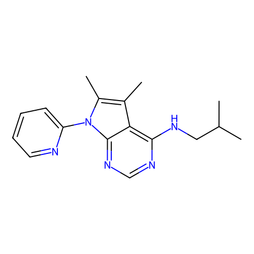 5,6-dimethyl-N-(2-methylpropyl)-7-(pyridin-2-yl)-7H-pyrrolo[2,3-d]pyrimidin-4-amine structure