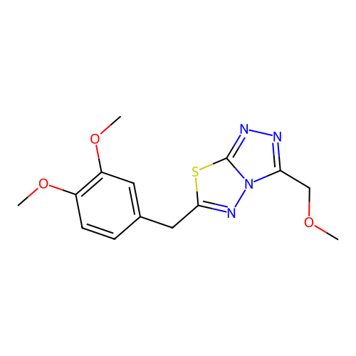 6-(3,4-dimethoxybenzyl)-3-(methoxymethyl)[1,2,4]triazolo[3,4-b][1,3,4]thiadiazole structure