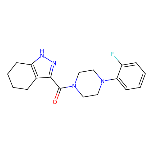 [4-(2-fluorophenyl)piperazin-1-yl](4,5,6,7-tetrahydro-2H-indazol-3-yl)methanone structure