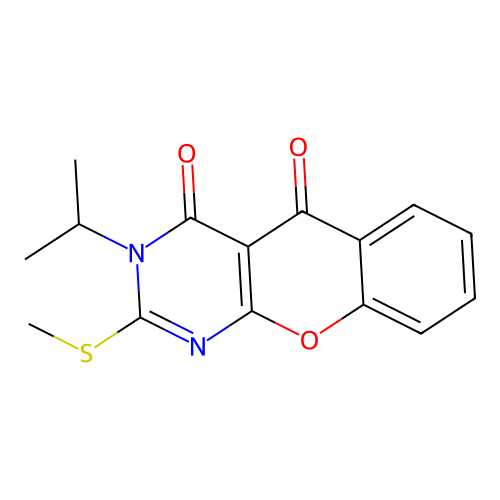 3-isopropyl-2-(methylthio)-3H-chromeno[2,3-d]pyrimidine-4,5-dione structure