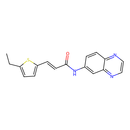 (2E)-3-(5-ethylthiophen-2-yl)-N-(quinoxalin-6-yl)prop-2-enamide structure