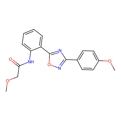 2-methoxy-N-[2-[3-(4-methoxyphenyl)-1,2,4-oxadiazol-5-yl]phenyl]acetamide structure