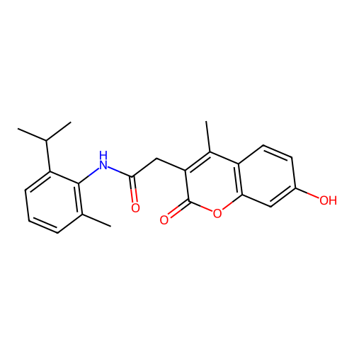 2-(7-hydroxy-4-methyl-2-oxo-2H-chromen-3-yl)-N-(2-isopropyl-6-methylphenyl)acetamide structure