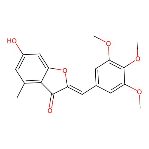 6-Hydroxy-4-methyl-2-[(3,4,5-trimethoxyphenyl)methylene]benzo[b]furan-3-one structure