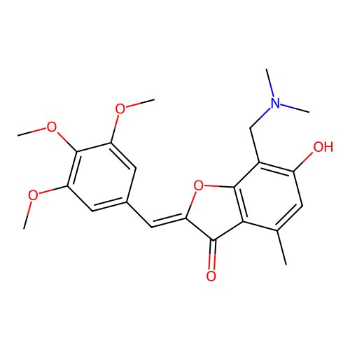 (Z)-7-((dimethylamino)methyl)-6-hydroxy-4-methyl-2-(3,4,5-trimethoxybenzylidene)benzofuran-3(2H)-one structure