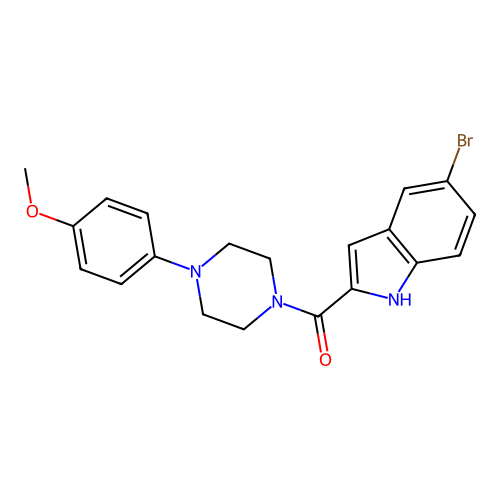 (5-bromo-1H-indol-2-yl)(4-(4-methoxyphenyl)piperazin-1-yl)methanone structure