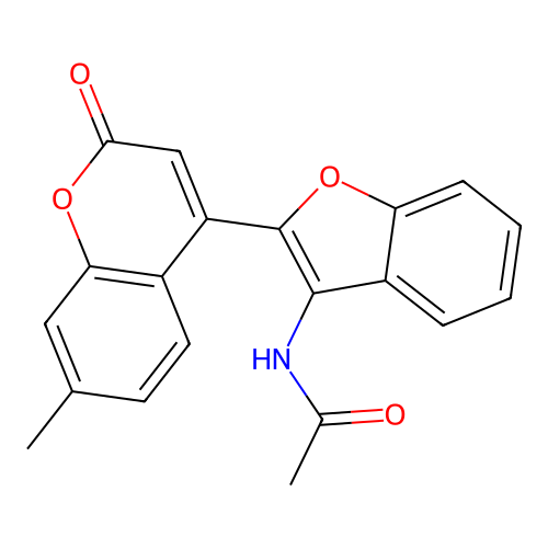 N-[2-(7-methyl-2-oxo-2H-chromen-4-yl)-1-benzofuran-3-yl]acetamide structure