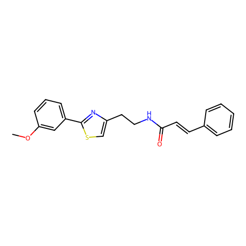 (2E)-N-{2-[2-(3-methoxyphenyl)-1,3-thiazol-4-yl]ethyl}-3-phenylprop-2-enamide structure