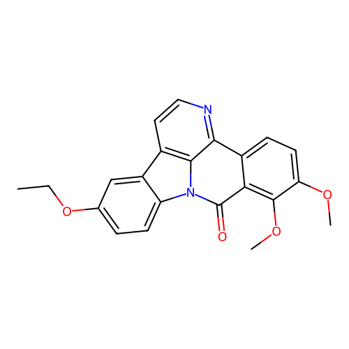 12-ethoxy-6,7-dimethoxy-8H-benzo[c]indolo[3,2,1-ij][1,5]naphthyridin-8-one structure