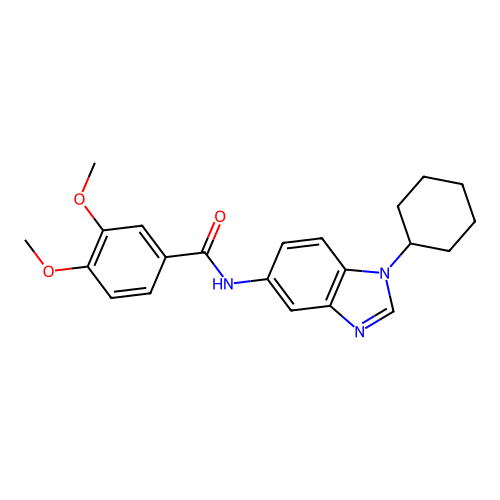 N-(1-cyclohexyl-1H-benzimidazol-5-yl)-3,4-dimethoxybenzamide structure