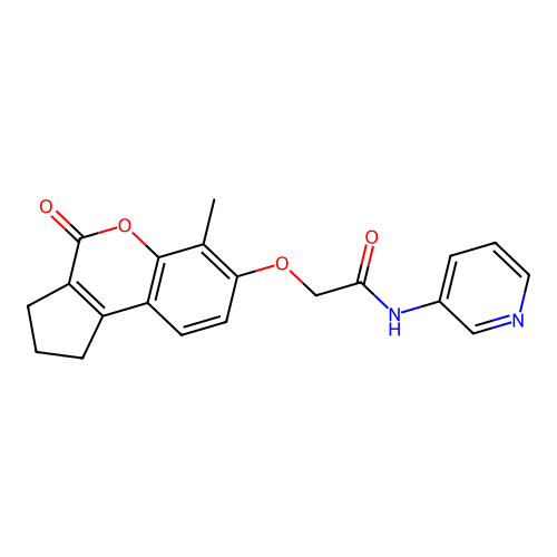 2-((6-methyl-4-oxo-1,2,3,4-tetrahydrocyclopenta[c]chromen-7-yl)oxy)-N-(pyridin-3-yl)acetamide structure