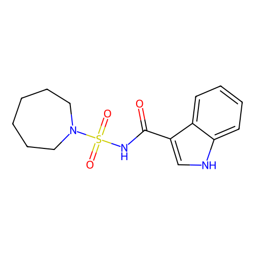 N-(azepan-1-ylsulfonyl)-1H-indole-3-carboxamide structure