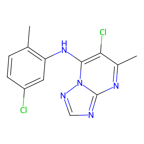 6-chloro-N-(5-chloro-2-methylphenyl)-5-methyl-[1,2,4]triazolo[1,5-a]pyrimidin-7-amine structure