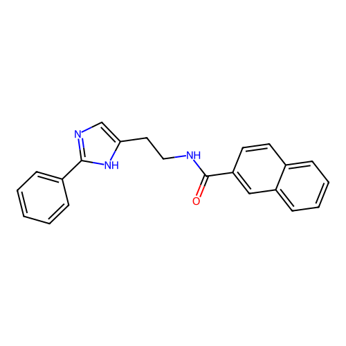 N-[2-(2-phenyl-1H-imidazol-5-yl)ethyl]naphthalene-2-carboxamide structure