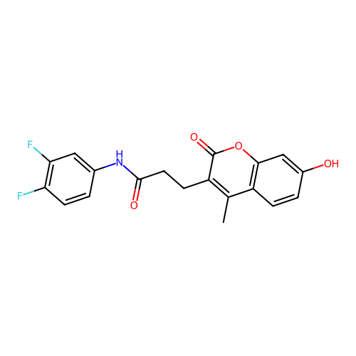 N-(3,4-difluorophenyl)-3-(7-hydroxy-4-methyl-2-oxo-2H-chromen-3-yl)propanamide structure