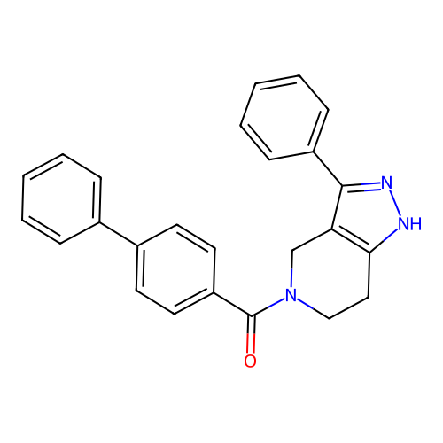 (4-phenylphenyl)-(3-phenyl-1,4,6,7-tetrahydropyrazolo[4,3-c]pyridin-5-yl)methanone structure