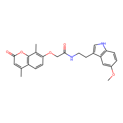 2-((4,8-dimethyl-2-oxo-2H-chromen-7-yl)oxy)-N-(2-(5-methoxy-1H-indol-3-yl)ethyl)acetamide structure