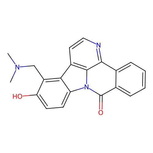13-((dimethylamino)methyl)-12-hydroxy-8H-benzo[c]indolo[3,2,1-ij][1,5]naphthyridin-8-one structure