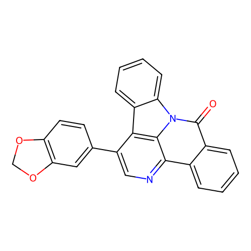 1-(benzo[d][1,3]dioxol-5-yl)-8H-benzo[c]indolo[3,2,1-ij][1,5]naphthyridin-8-one structure