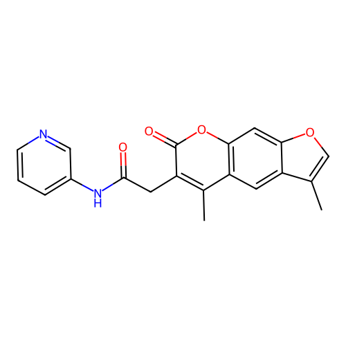 2-(3,5-dimethyl-7-oxo-7H-furo[3,2-g]chromen-6-yl)-N-(pyridin-3-yl)acetamide structure