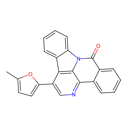 1-(5-methylfuran-2-yl)-8H-benzo[c]indolo[3,2,1-ij][1,5]naphthyridin-8-one structure