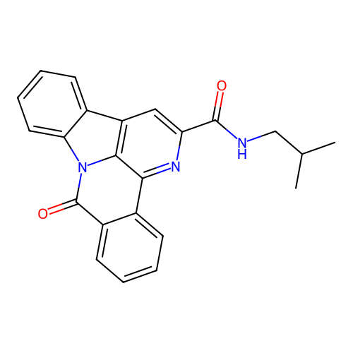 N-isobutyl-8-oxo-8H-benzo[c]indolo[3,2,1-ij][1,5]naphthyridine-2-carboxamide structure