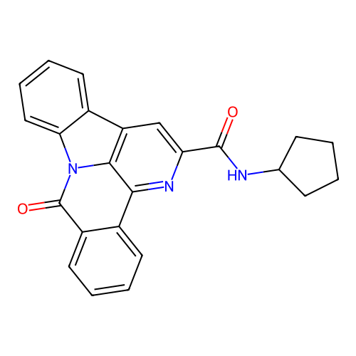 N-cyclopentyl-8-oxo-8H-benzo[c]indolo[3,2,1-ij][1,5]naphthyridine-2-carboxamide structure