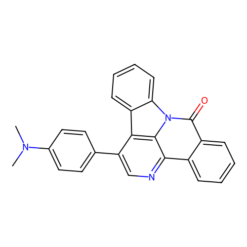 1-(4-(dimethylamino)phenyl)-8H-benzo[c]indolo[3,2,1-ij][1,5]naphthyridin-8-one structure