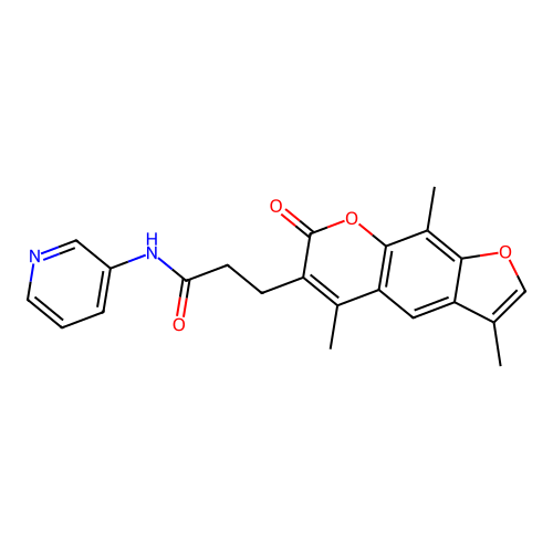 N-(pyridin-3-yl)-3-(3,5,9-trimethyl-7-oxo-7H-furo[3,2-g]chromen-6-yl)propanamide structure