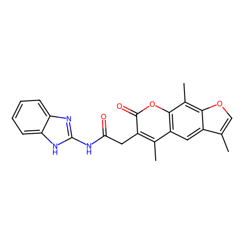 N-(1H-benzo[d]imidazol-2-yl)-2-(3,5,9-trimethyl-7-oxo-7H-furo[3,2-g]chromen-6-yl)acetamide structure