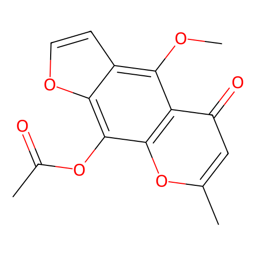 4-methoxy-7-methyl-5-oxo-5H-furo[3,2-g]chromen-9-yl acetate structure