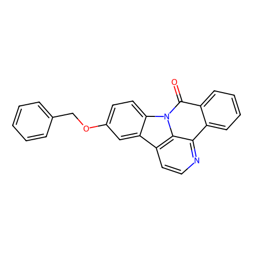 12-(benzyloxy)-8H-benzo[c]indolo[3,2,1-ij][1,5]naphthyridin-8-one structure