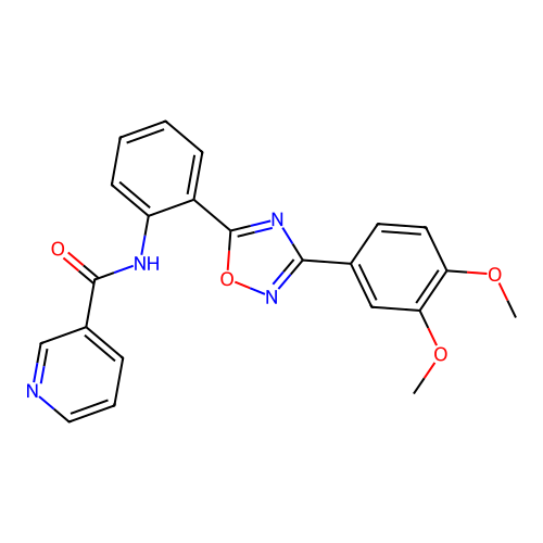 N-[2-[3-(3,4-dimethoxyphenyl)-1,2,4-oxadiazol-5-yl]phenyl]pyridine-3-carboxamide structure
