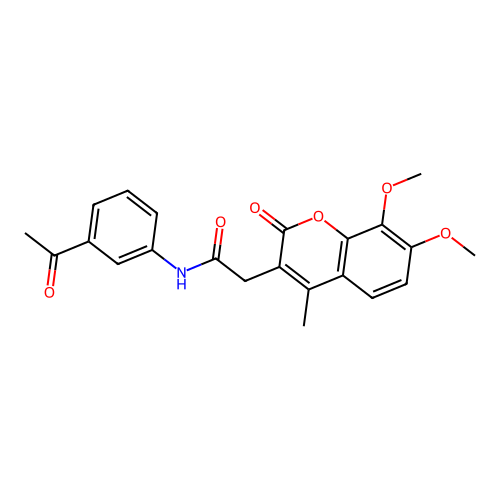 N-(3-acetylphenyl)-2-(7,8-dimethoxy-4-methyl-2-oxo-2H-chromen-3-yl)acetamide structure