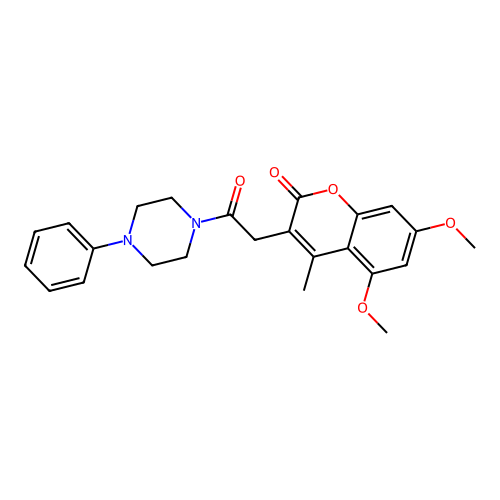 5,7-dimethoxy-4-methyl-3-(2-oxo-2-(4-phenylpiperazin-1-yl)ethyl)-2H-chromen-2-one structure