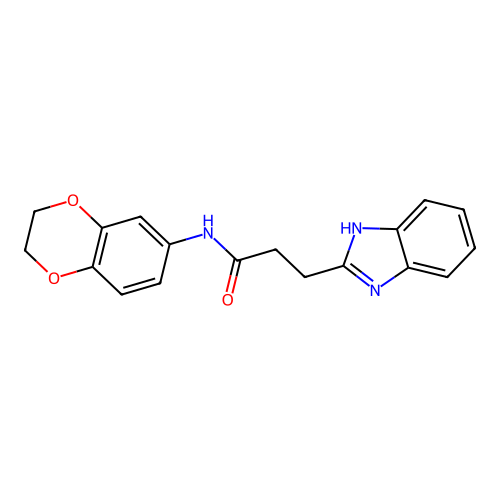 3-(1H-benzimidazol-2-yl)-N-(2,3-dihydro-1,4-benzodioxin-6-yl)propanamide structure