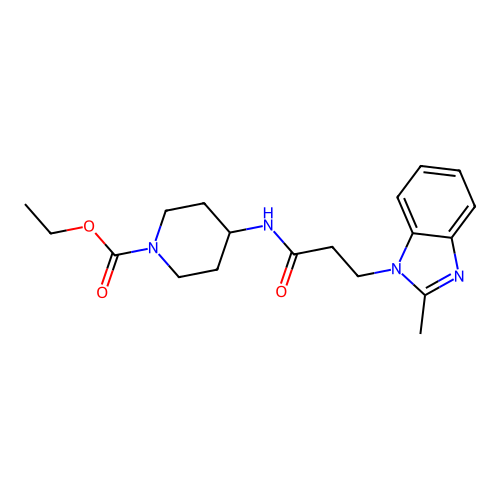 ethyl 4-(3-(2-methyl-1H-benzo[d]imidazol-1-yl)propanamido)piperidine-1-carboxylate structure
