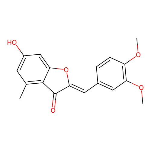 (2Z)-2-[(3,4-dimethoxyphenyl)methylidene]-6-hydroxy-4-methyl-1-benzofuran-3-one structure