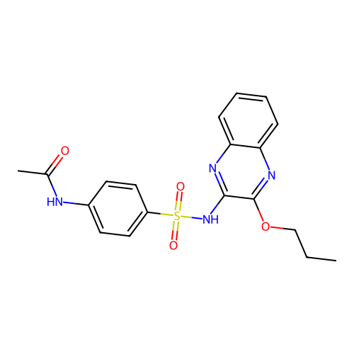 N-{4-[(3-propoxyquinoxalin-2-yl)sulfamoyl]phenyl}acetamide structure