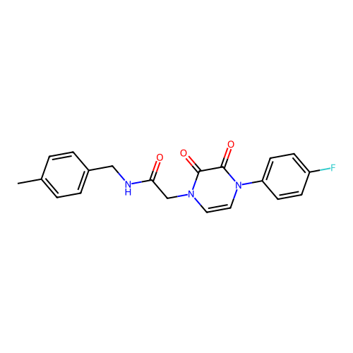 2-[4-(4-fluorophenyl)-2,3-dioxopyrazin-1-yl]-N-[(4-methylphenyl)methyl]acetamide structure