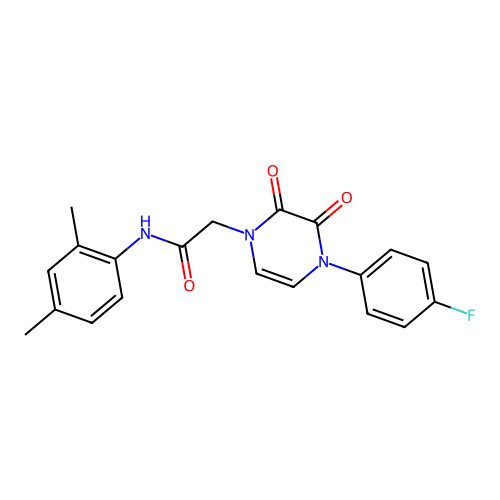N-(2,4-dimethylphenyl)-2-[4-(4-fluorophenyl)-2,3-dioxopyrazin-1-yl]acetamide structure