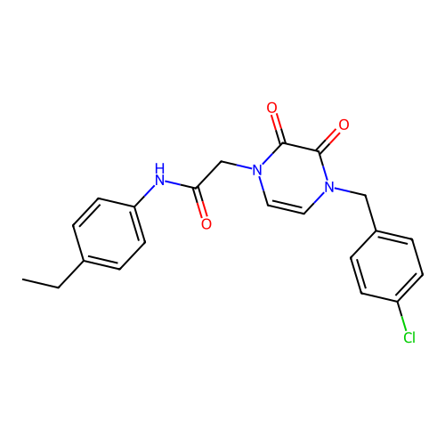2-[4-[(4-chlorophenyl)methyl]-2,3-dioxopyrazin-1-yl]-N-(4-ethylphenyl)acetamide structure