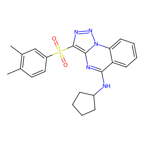N-cyclopentyl-3-(3,4-dimethylphenyl)sulfonyltriazolo[1,5-a]quinazolin-5-amine structure