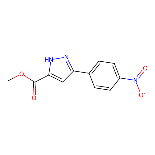 methyl 5-(4-nitrophenyl)-1H-pyrazole-3-carboxylate structure
