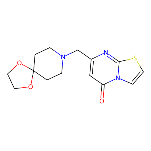 7-(1,4-dioxa-8-azaspiro[4.5]dec-8-ylmethyl)-5H-[1,3]thiazolo[3,2-a]pyrimidin-5-one structure
