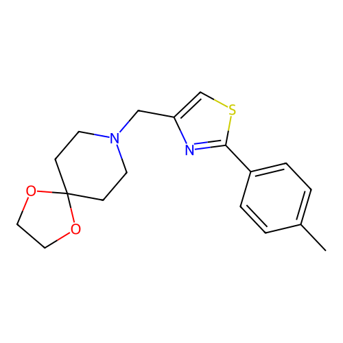 8-{[2-(4-Methylphenyl)-1,3-thiazol-4-yl]methyl}-1,4-dioxa-8-azaspiro[4.5]decane structure